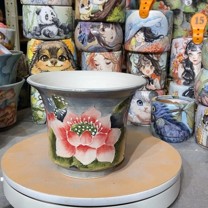 红陶景德镇艺术手绘作品