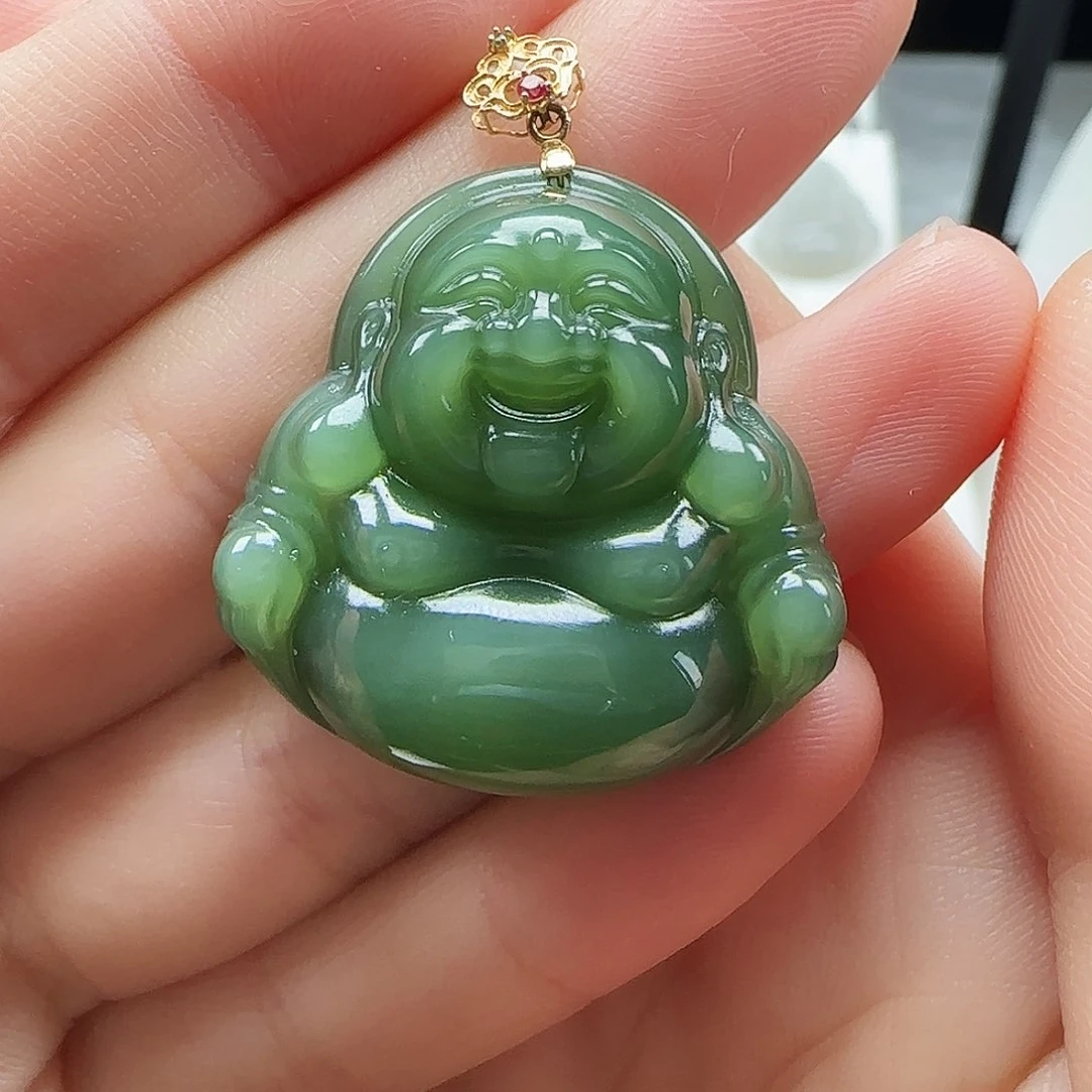 和田玉颈饰18K金镶嵌?**?