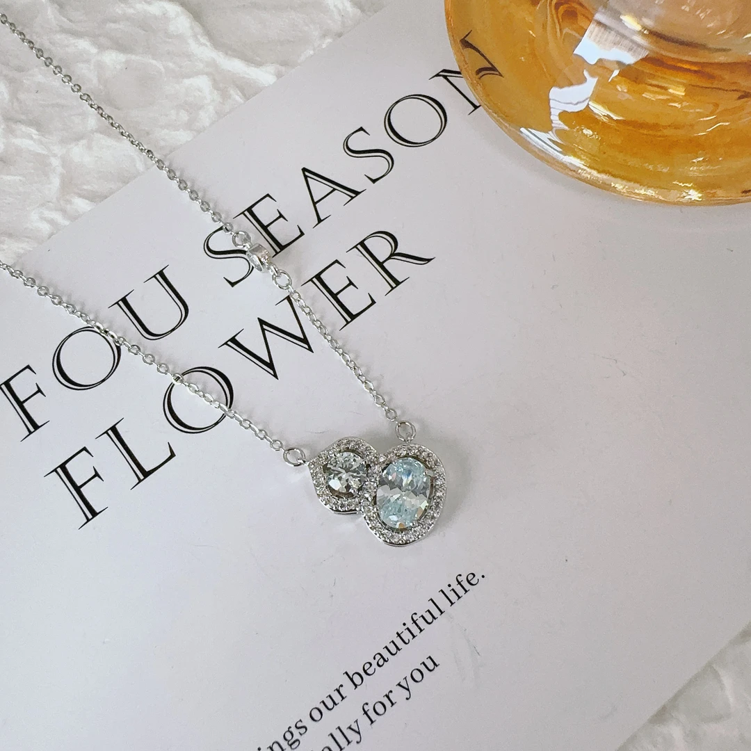 铜合金项链 1916 冰透锆石葫芦项链