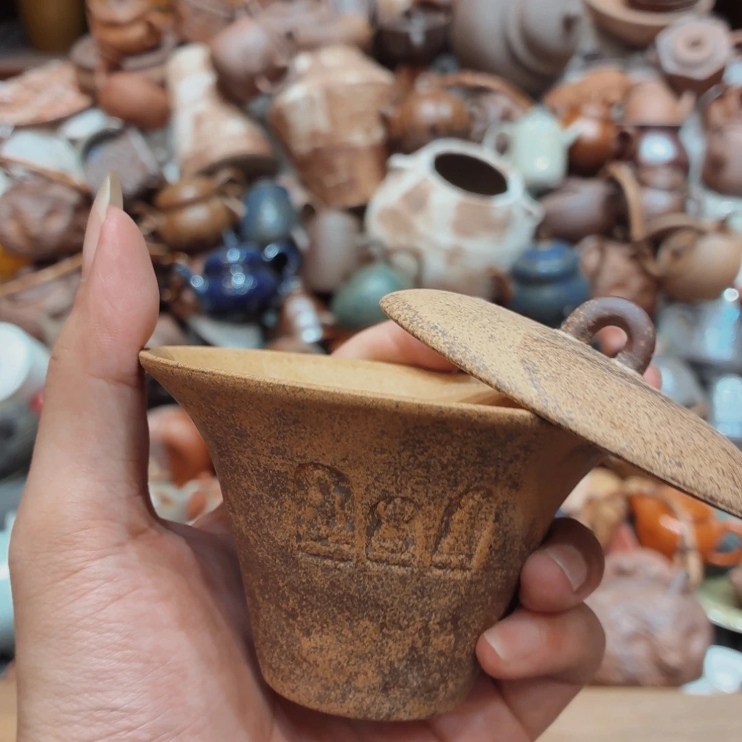 柴烧老岩泥高温茶器皿