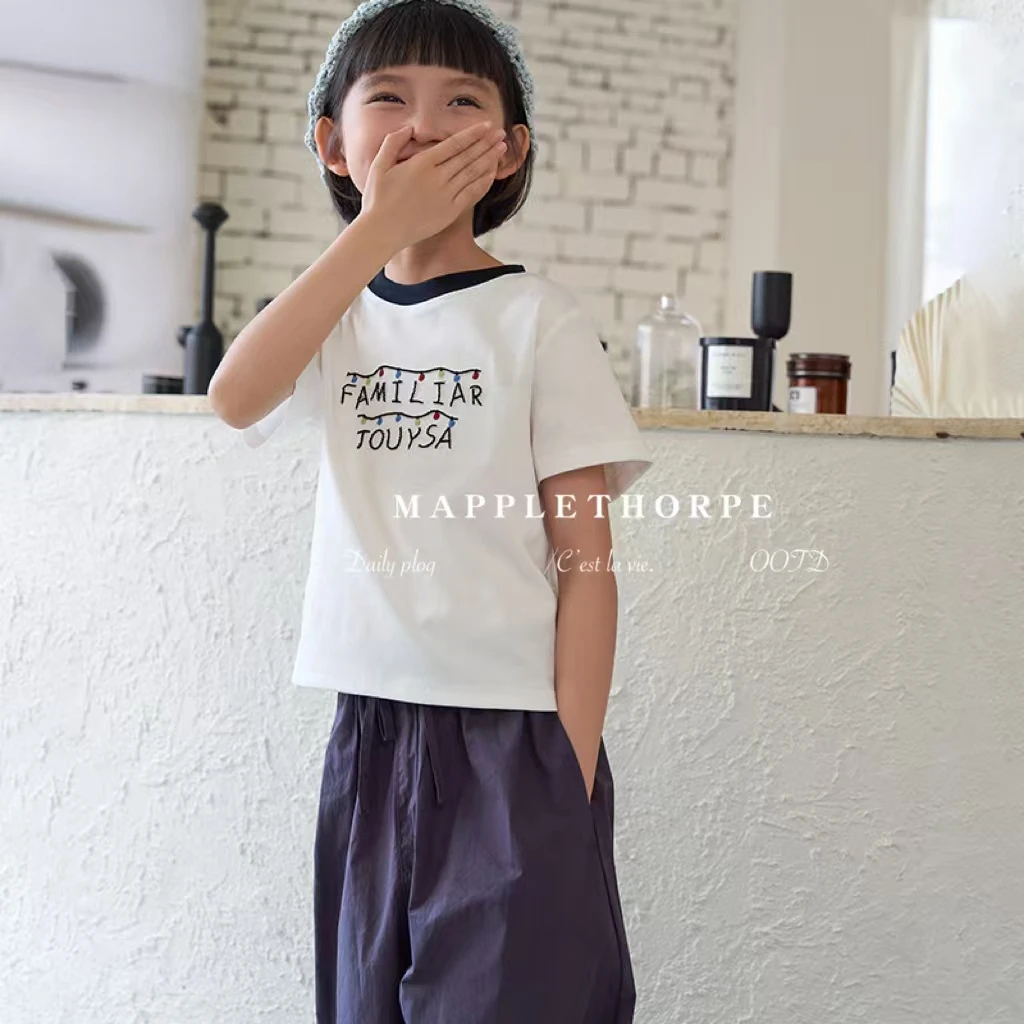 S0155儿童字母短袖T恤