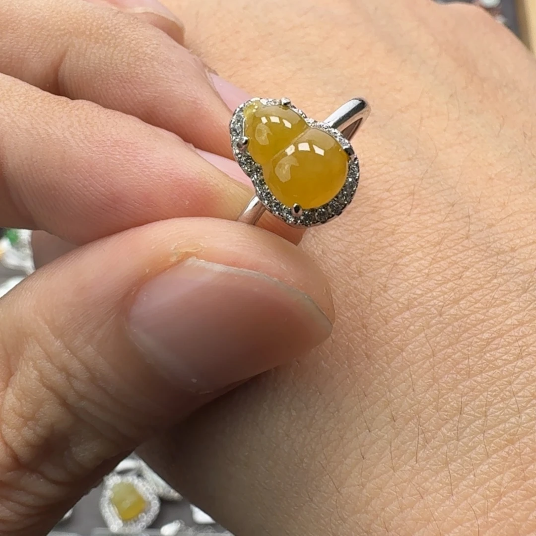 翡翠银S925镶嵌戒指天然缅甸翡翠A货