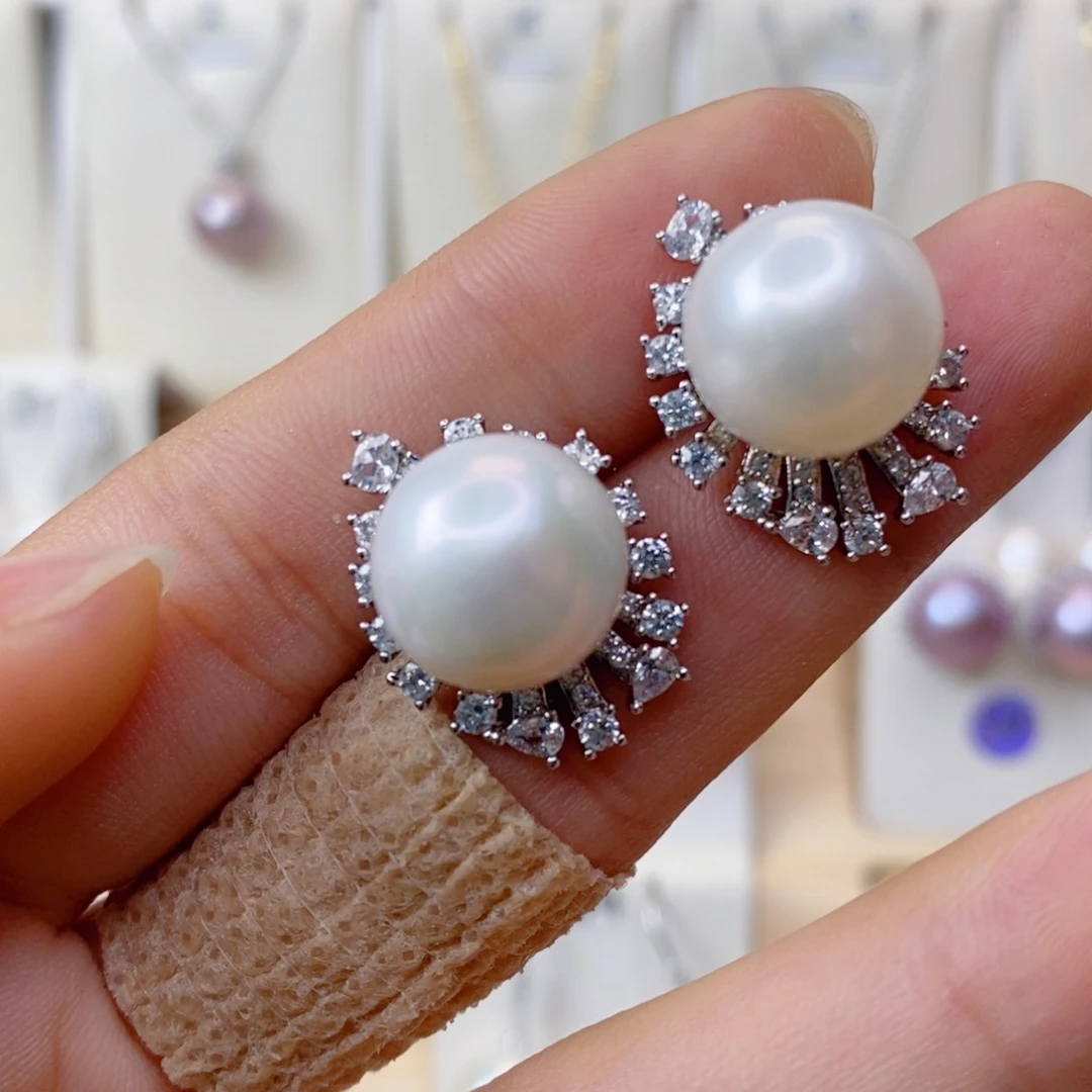 淡水珍珠耳饰合金