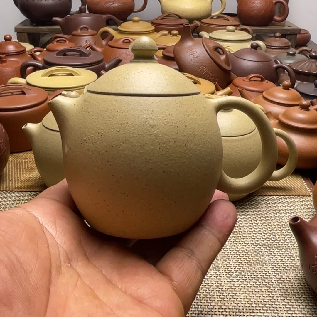 本山绿泥龙蛋修*宜兴紫砂壶全手工制作