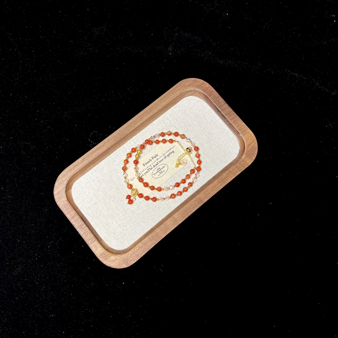 S155 冰瓢南红双圈设计款手串 多样性发货