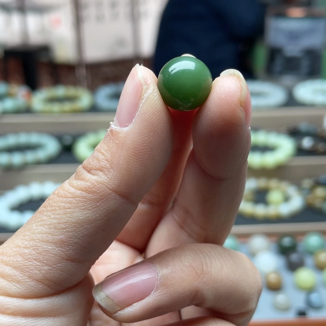 和田玉（碧玉）单珠12未镶嵌