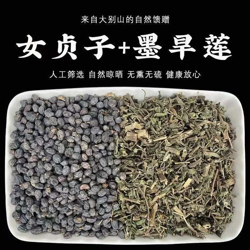 女贞子墨旱莲组合泡水煮水泡酒旱莲草可配枸杞