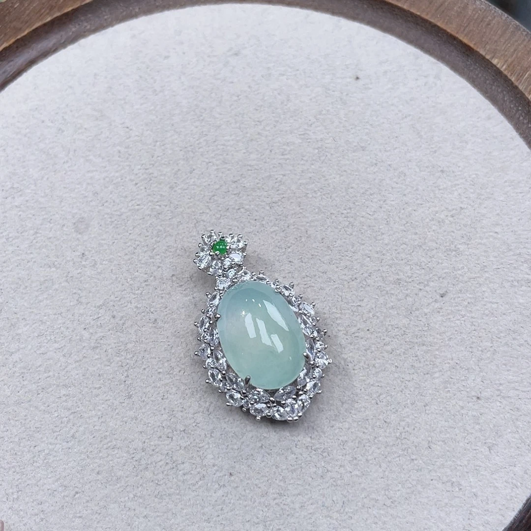 翡翠银S925镶嵌颈饰