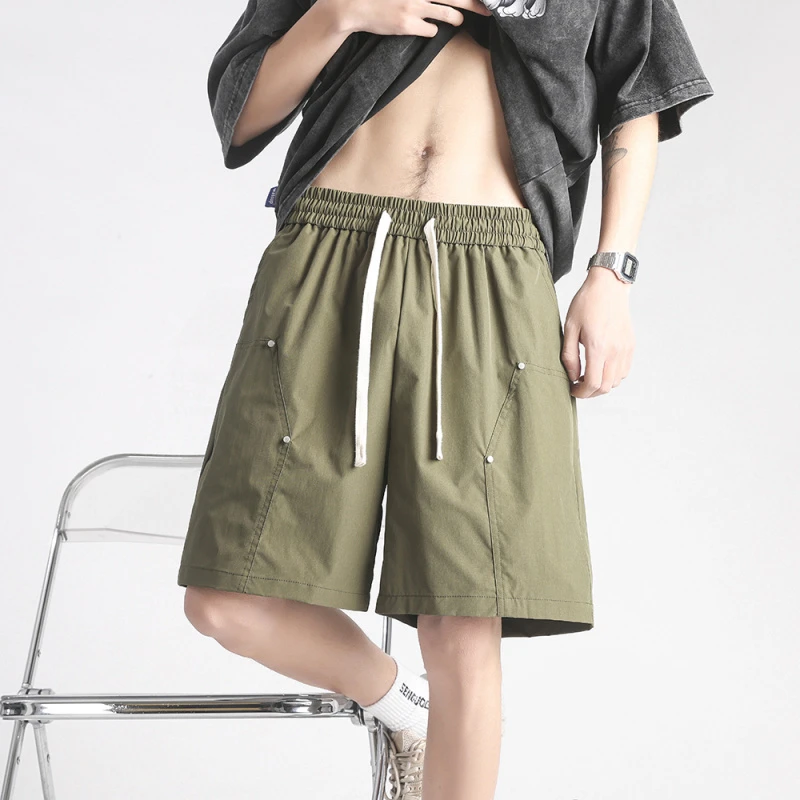 短裤男款爆款2025新款夏季薄款时尚潮流百搭纯色休闲宽松五分裤