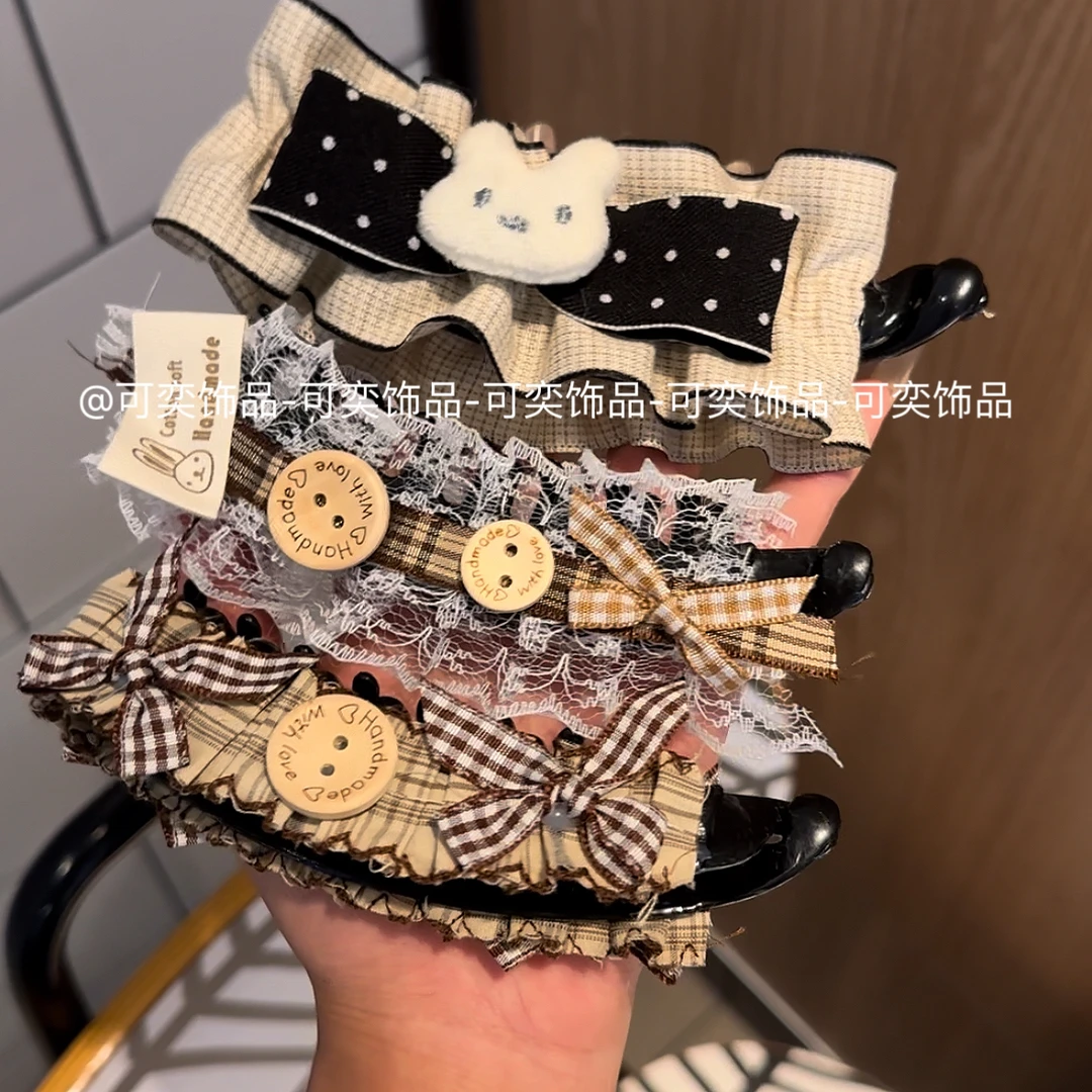 学院风森系大号香蕉夹法式抓夹女发夹洛丽塔风千金风后脑勺发饰