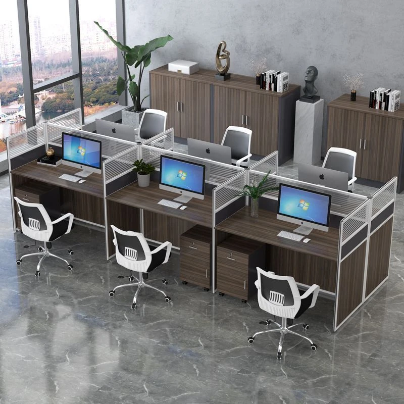 职员办公桌椅组合办公桌子简约现代公司2/4/6人位电脑工作桌屏风