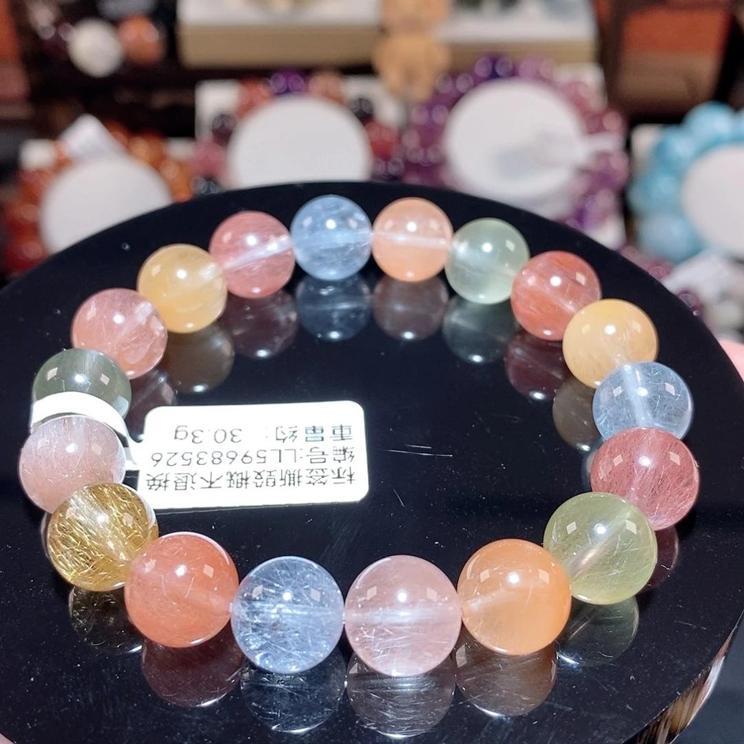 水晶手链未镶嵌F彩兔毛10.5