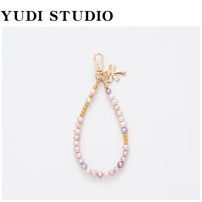 【紫细蝶】原创淡水珍珠手机链挂绳高档精致小众相机链钥匙扣链