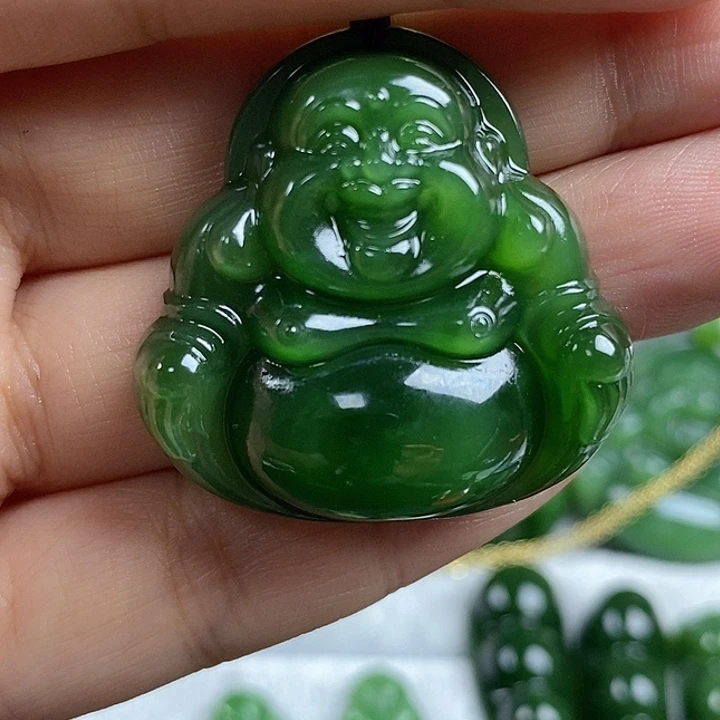 用***2吊坠(不含链)未镶嵌和田玉（碧玉）