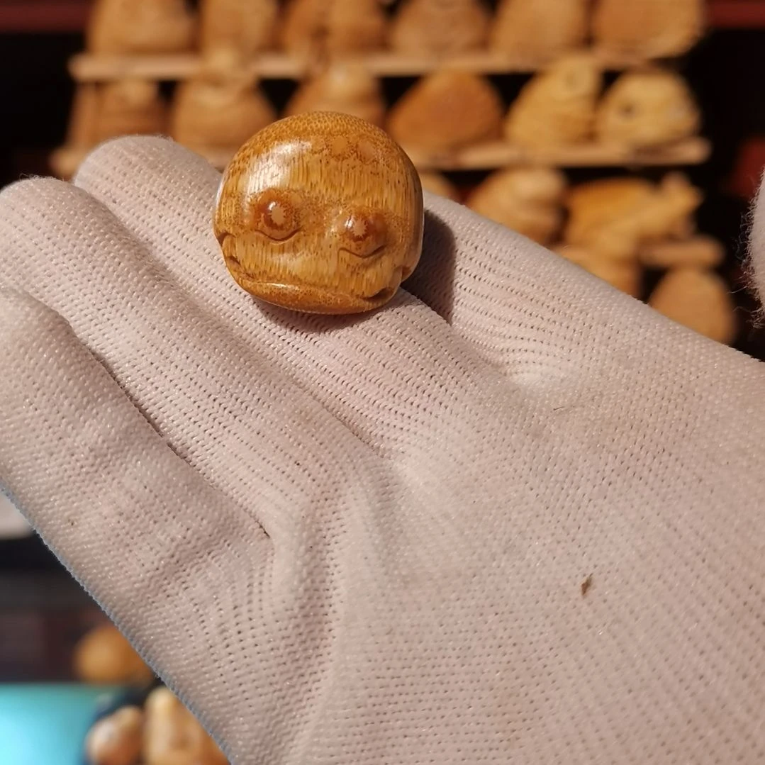 竹咩*?竹雕把件金蟾摆件配饰