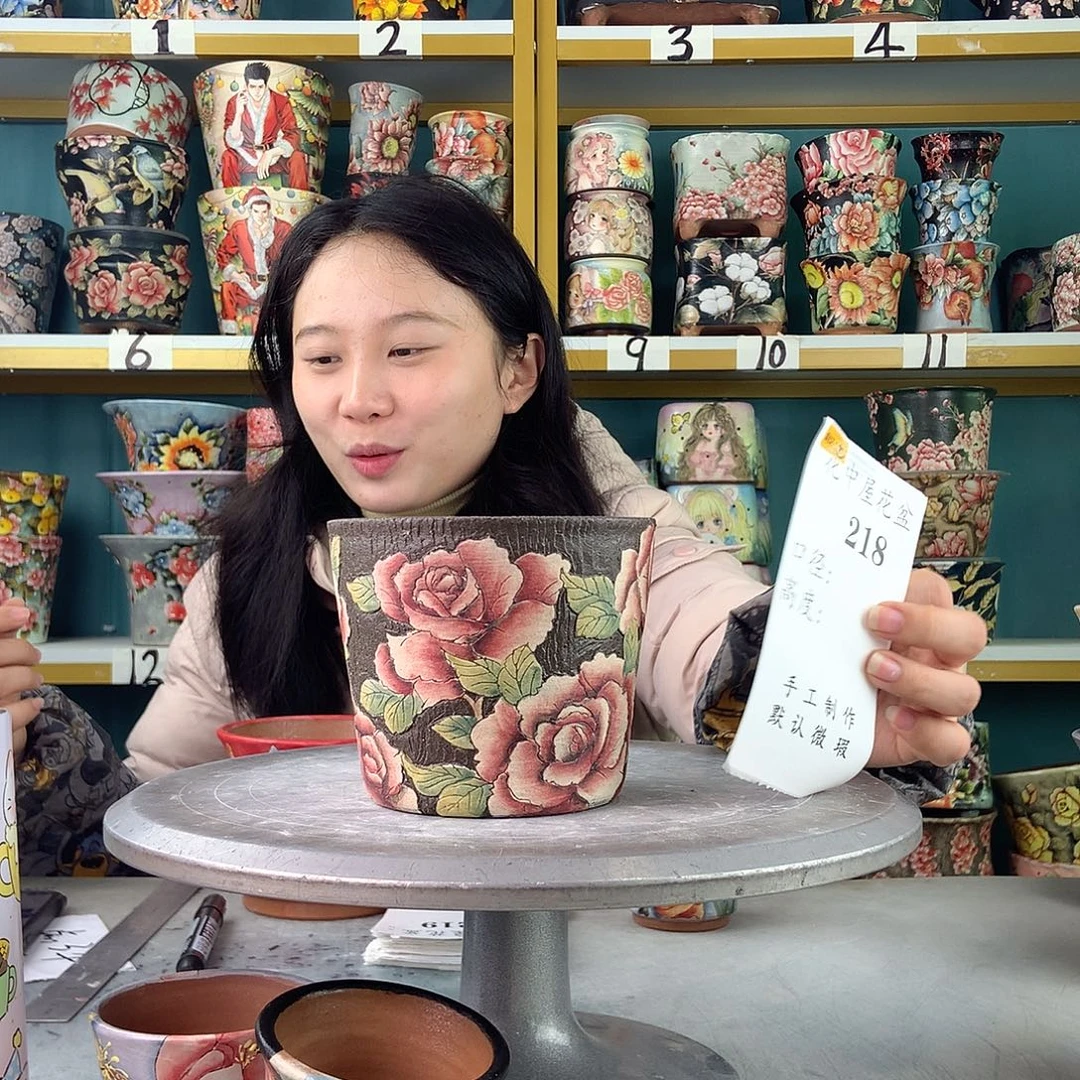*****陶景德镇手工花盆218