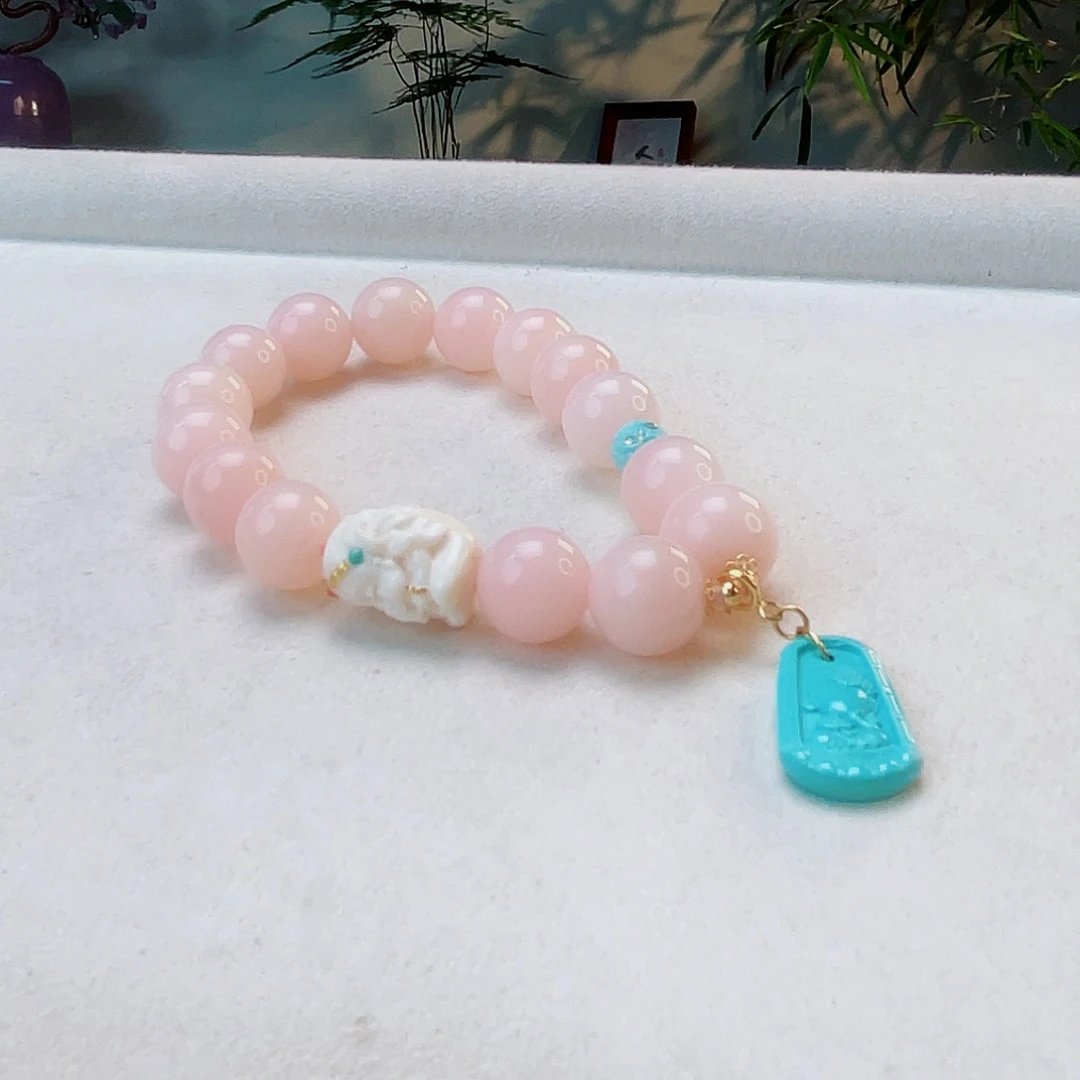 蛋白石未镶嵌手链粉澳宝