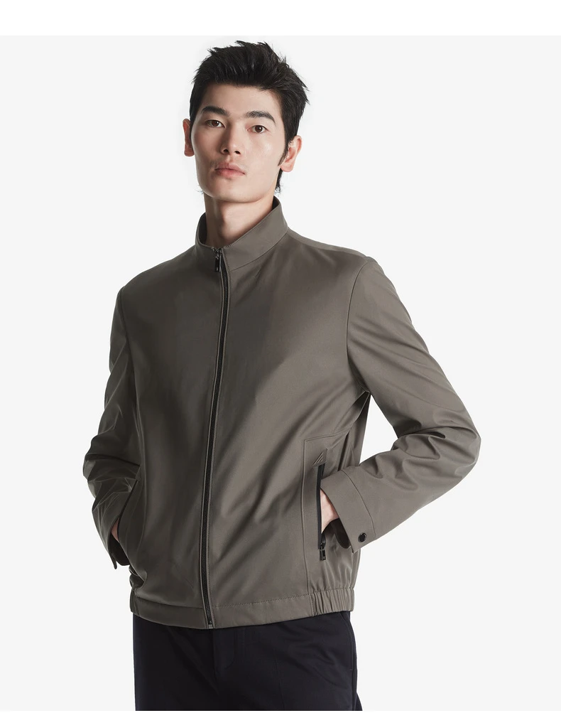 劲霸男装春季短版立领外套商务休闲舒适高级夹克茄克BKDT3246