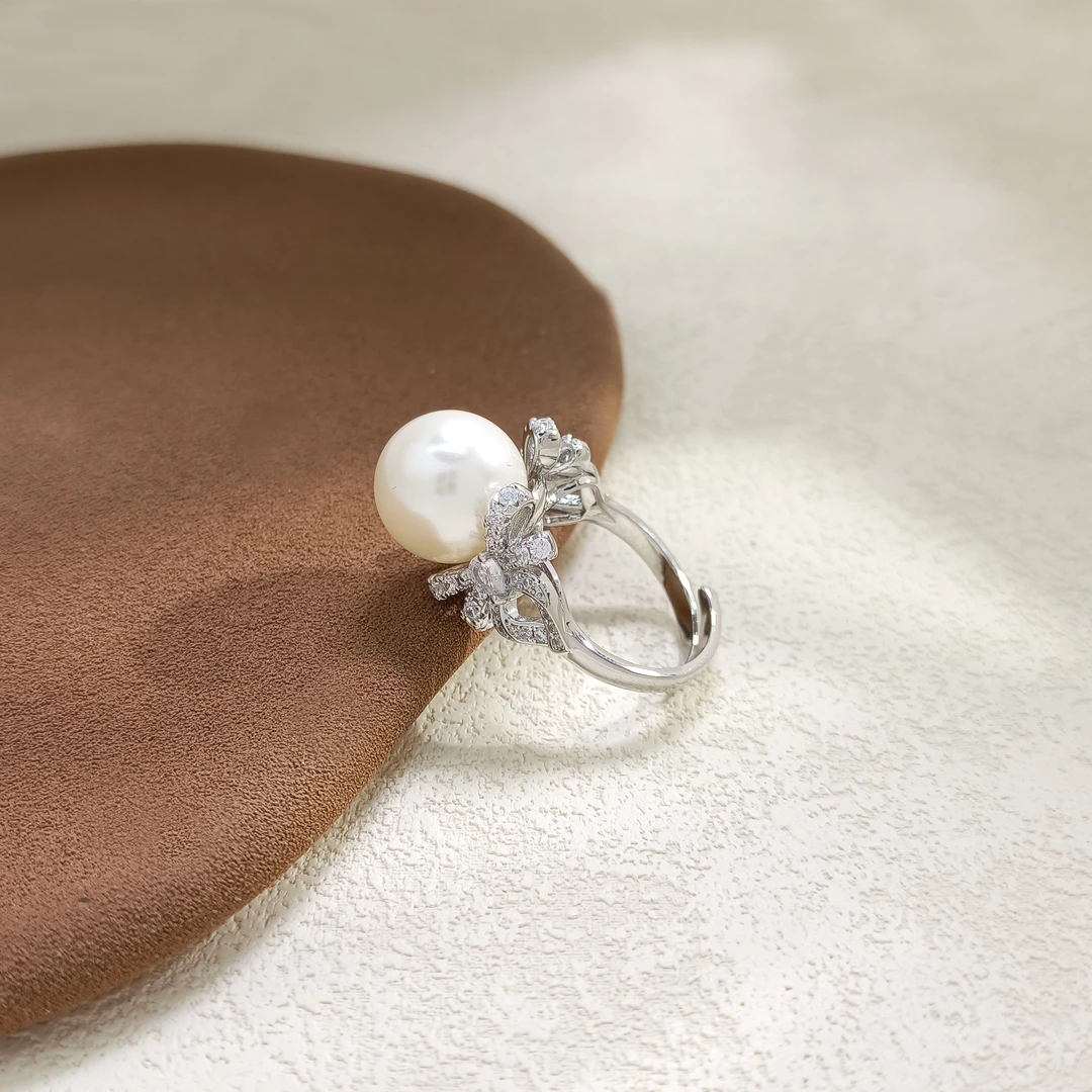 铜合金合成锆石戒指 WHSM-000213 【凝珠】 戒指轻奢精致欧美