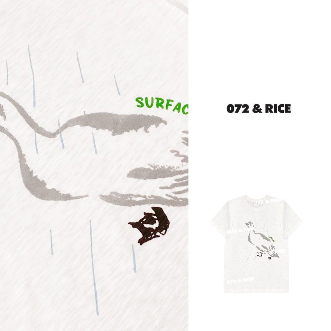 072 & RICE【嘎嘎TEE】100 纯棉 夏季休闲圆领短袖T恤 Z-32W276*