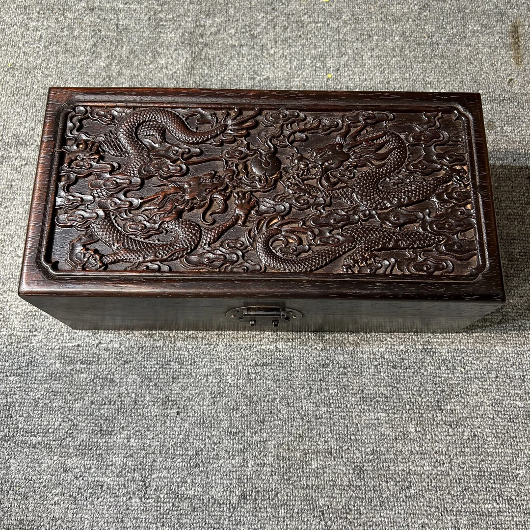 云龙雕刻大号首饰盒收纳箱