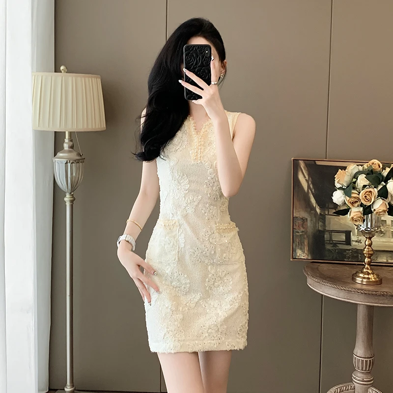 2025夏季新款时尚连衣裙女设计感小众气质显瘦高级感小个子裙子