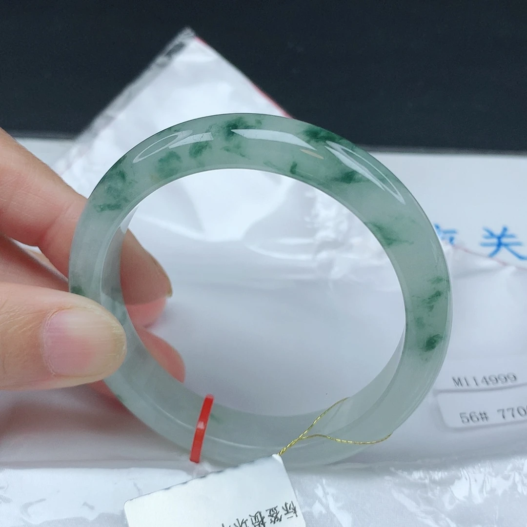 翡翠未镶嵌手镯56圈4999