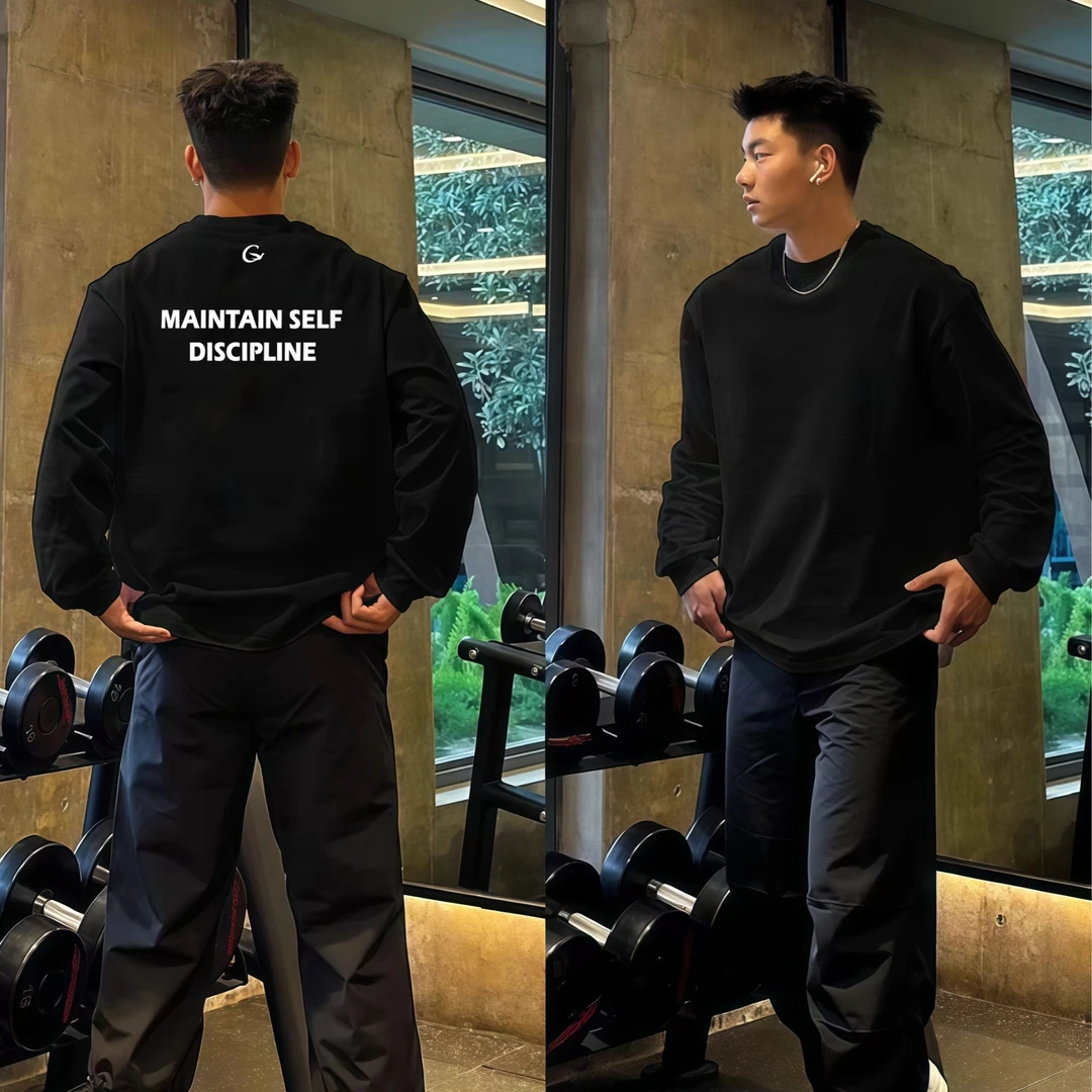 【重磅500G】卫衣男秋冬2025新款美式潮牌宽松百搭个性圆领加绒上衣