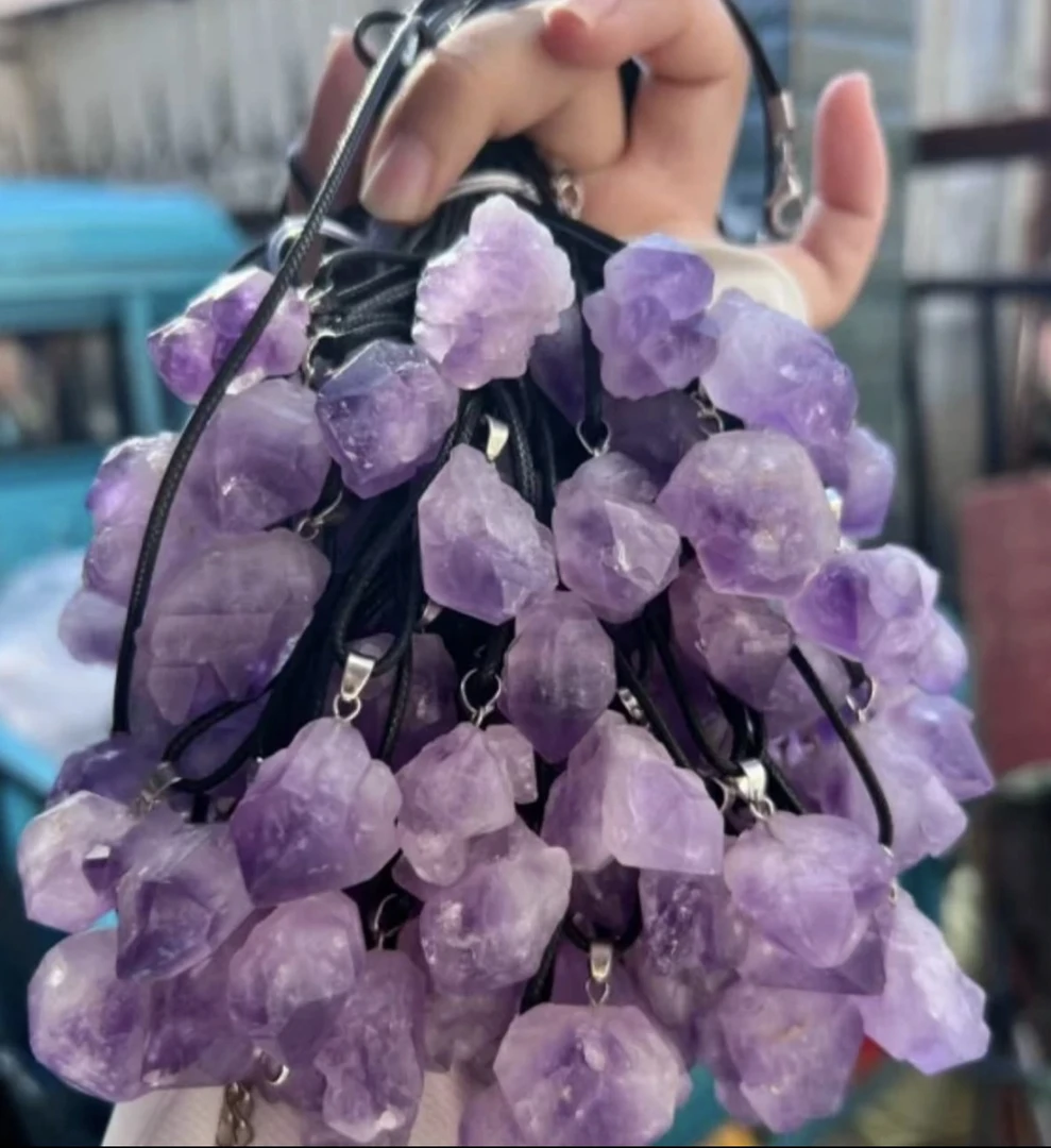 老吴甄选天然梦幻紫水晶吊坠