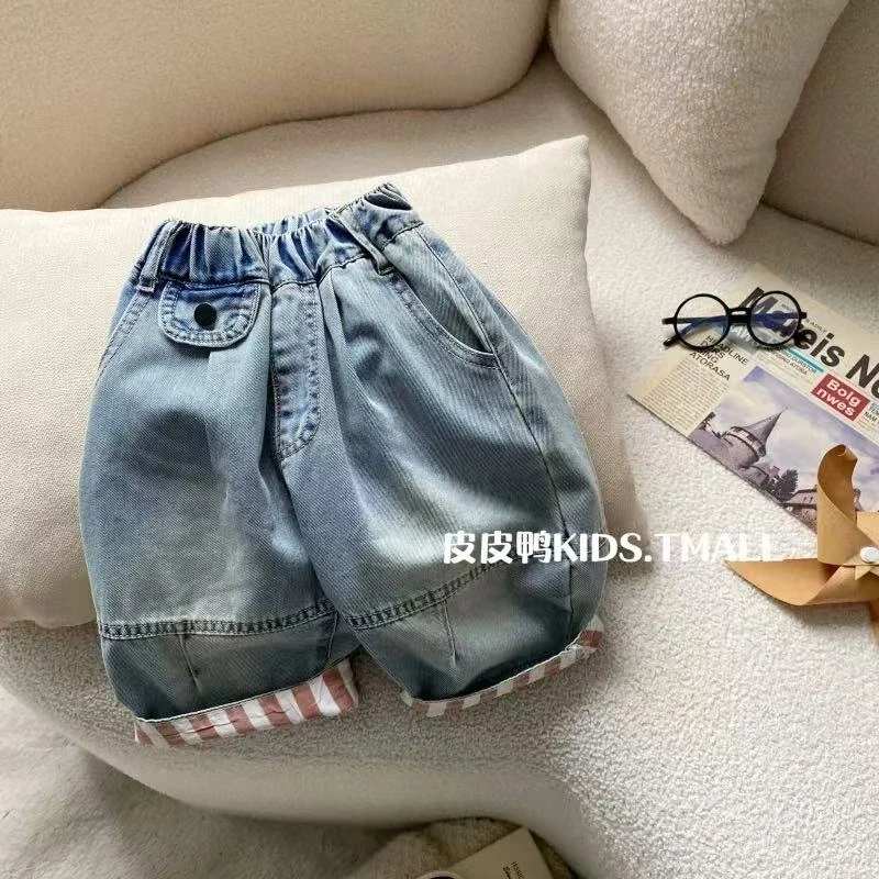 儿童软牛仔裤夏季新款男孩韩版透气裤子宝宝夏装薄款七分裤休闲裤