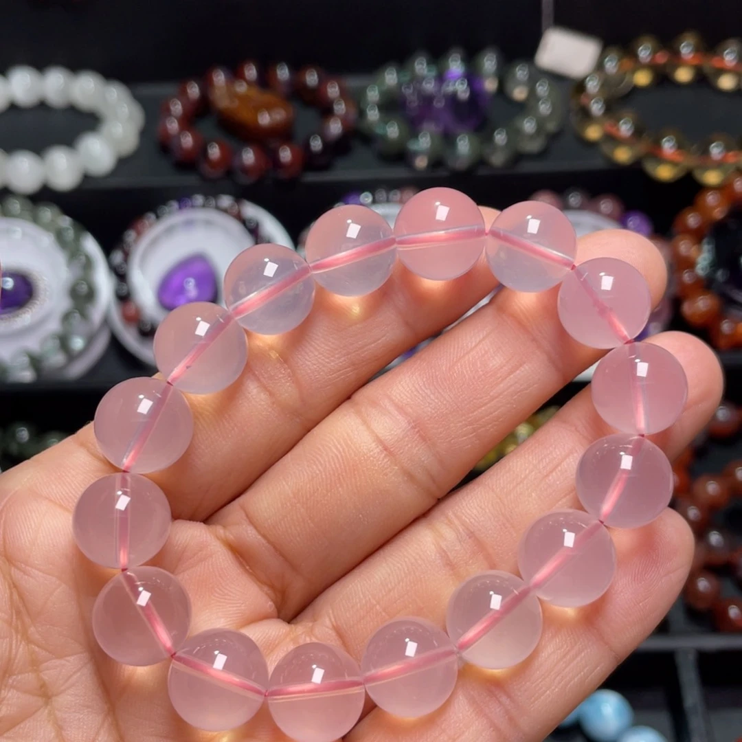 水晶手链未镶嵌粉水晶毕业级