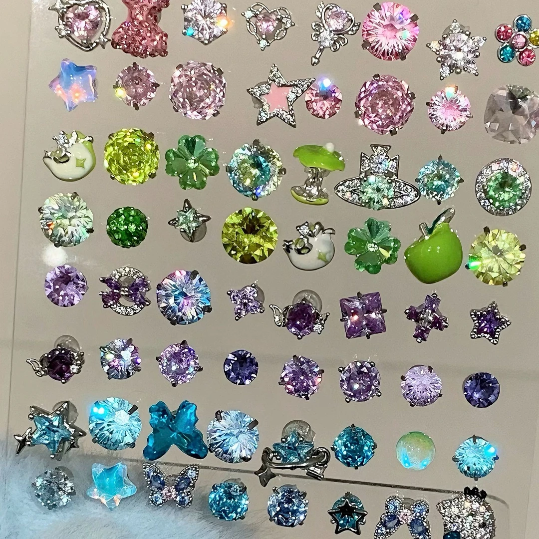 钛钢耳饰 多巴胺回忆｜蓝色绿色紫色粉色系养耳耳骨钉耳钉防过敏