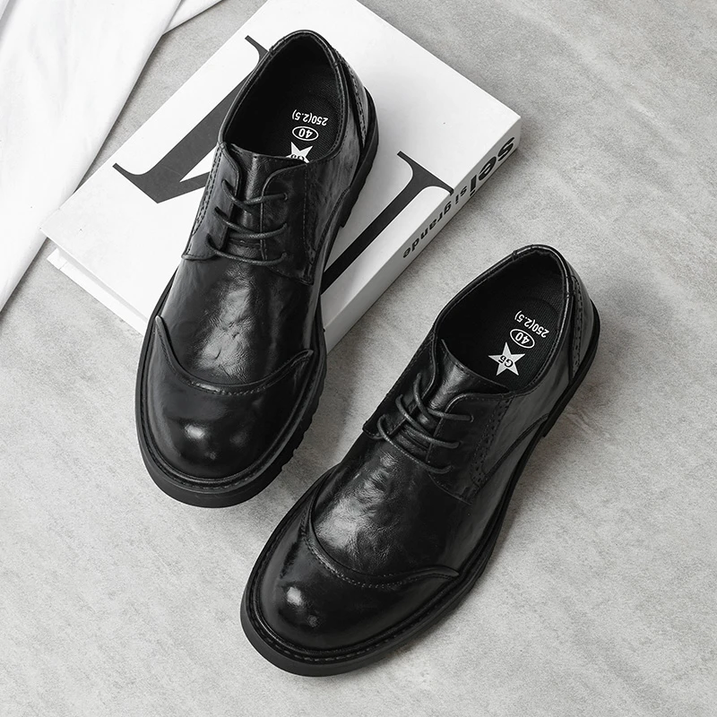 男士皮鞋黑色潮流商务正装鞋子百搭9818