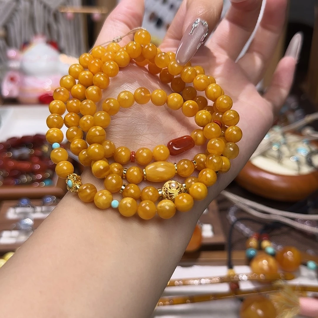 天然辰砂蜜蜡蜜蜡