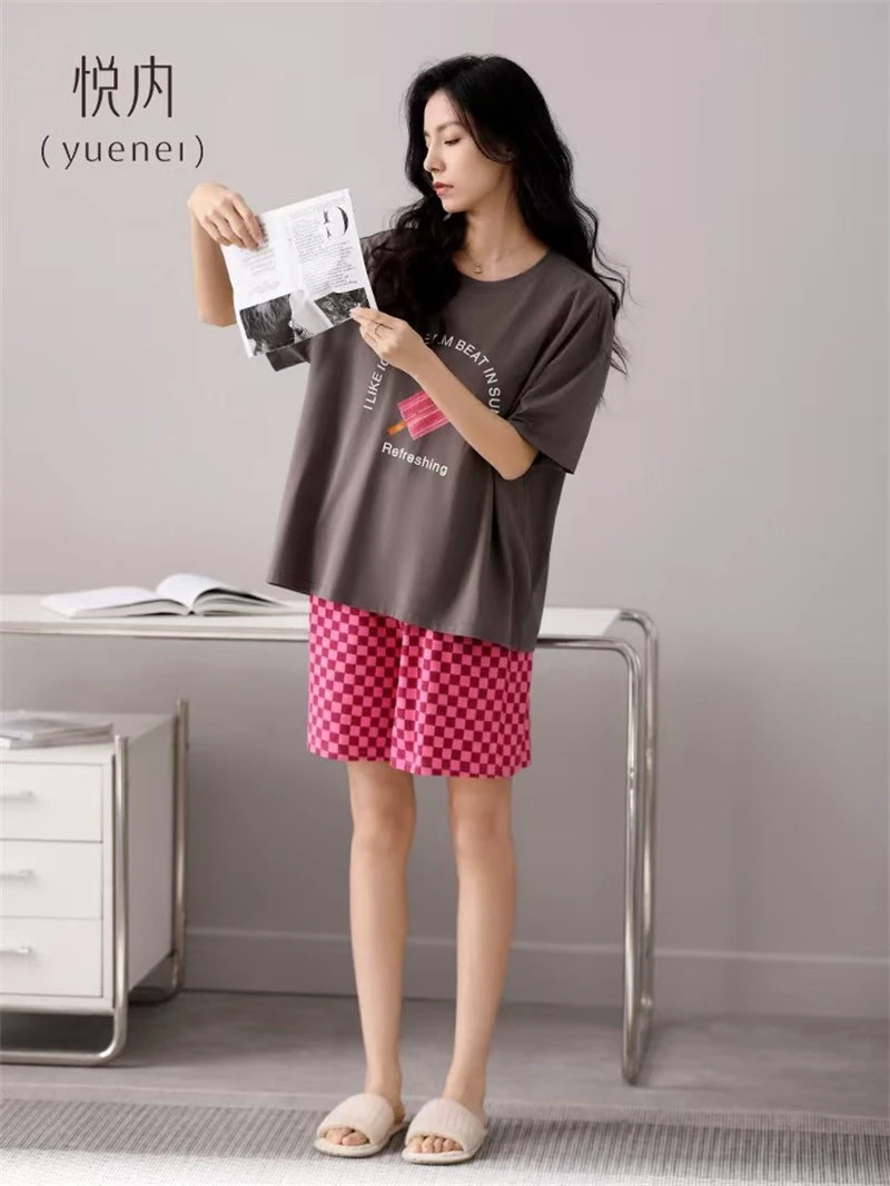 女士短袖短裤睡衣