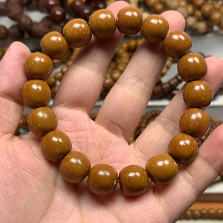 ︒***北手串紫金鼠13mm黄皮半实心单圈手串