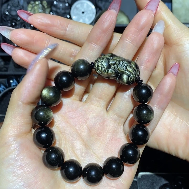 黑曜岩手链未镶嵌南**麻