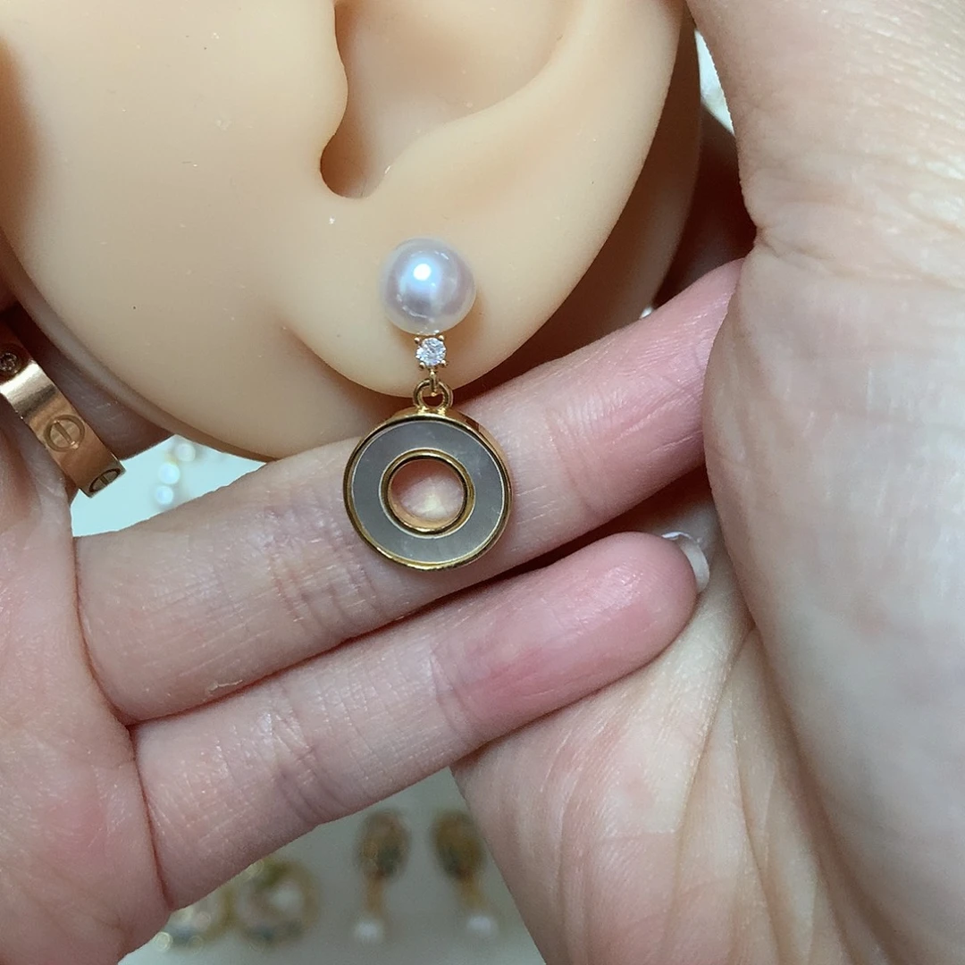 淡水珍珠耳饰合金