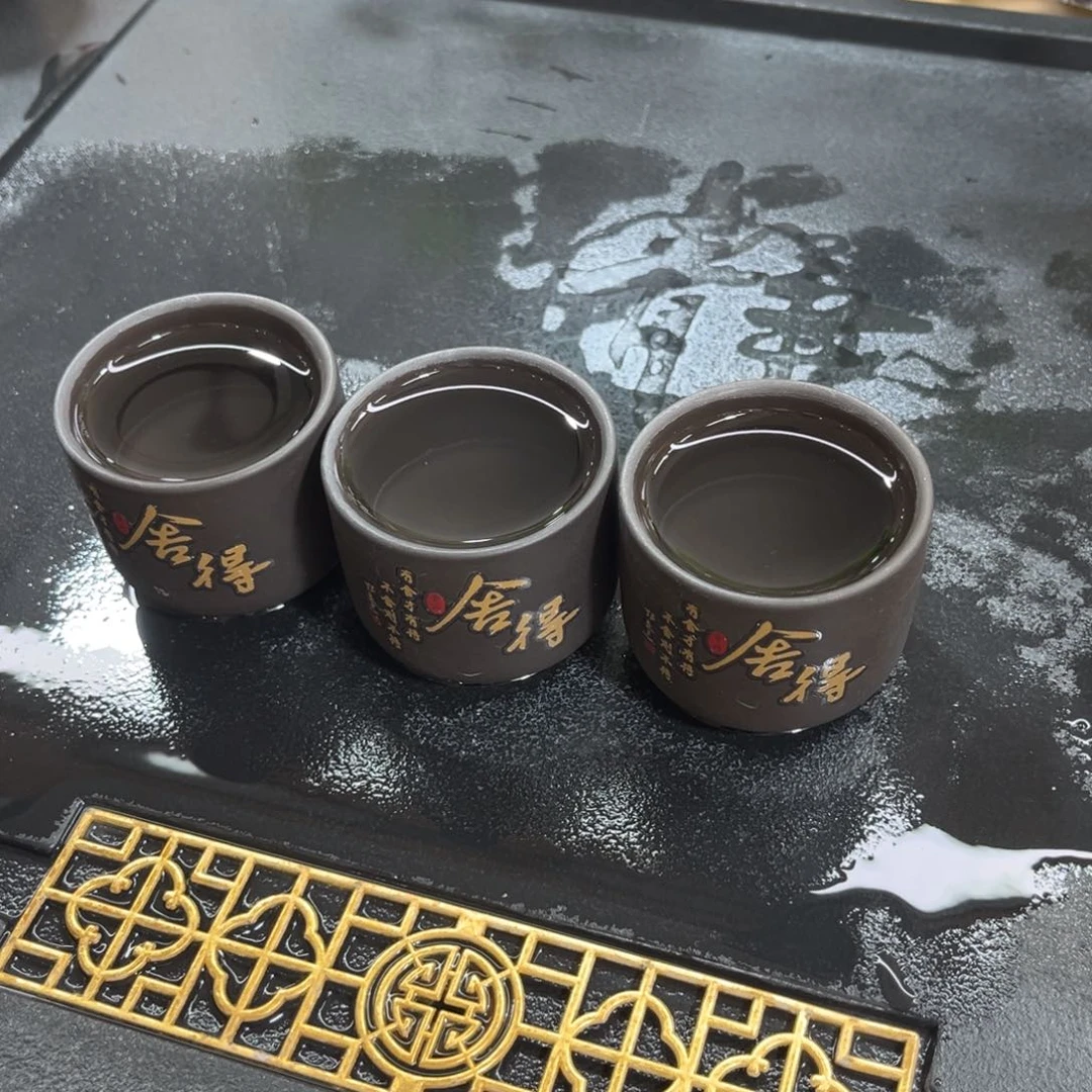 紫砂5个变色舍得杯