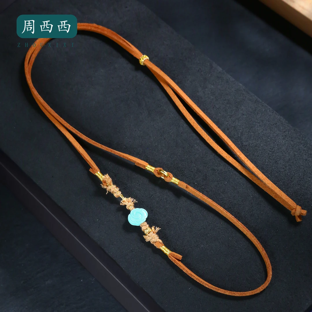 周西西精美18K绿松石万能链长0.8宽1高0.3百搭多样性发货16874