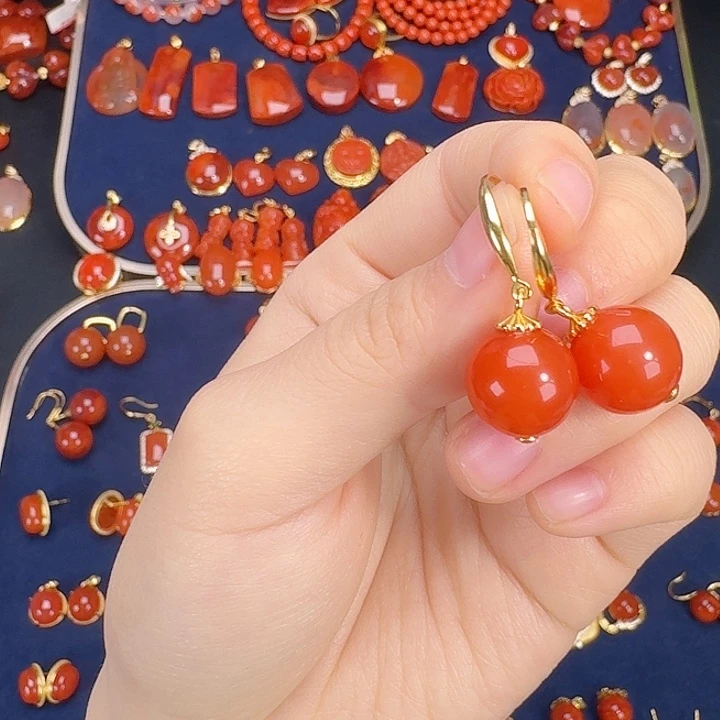 南红玛瑙银S925镶嵌11