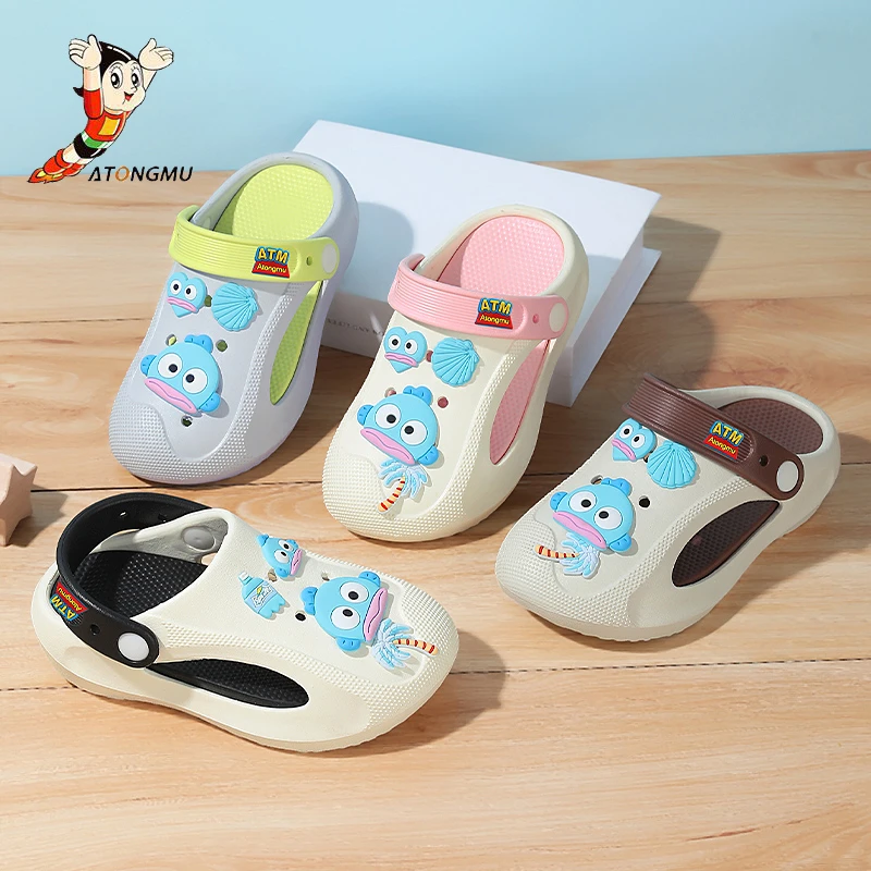 阿童木童鞋包头男童夏季女童拖鞋软底透气儿童沙滩洞洞儿童拖鞋
