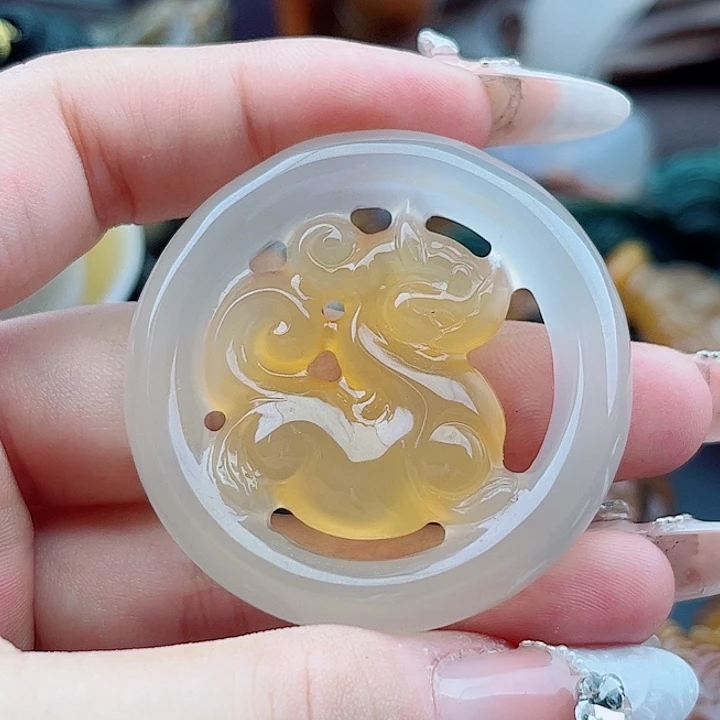 加***猫玛瑙未镶嵌手饰吊坠