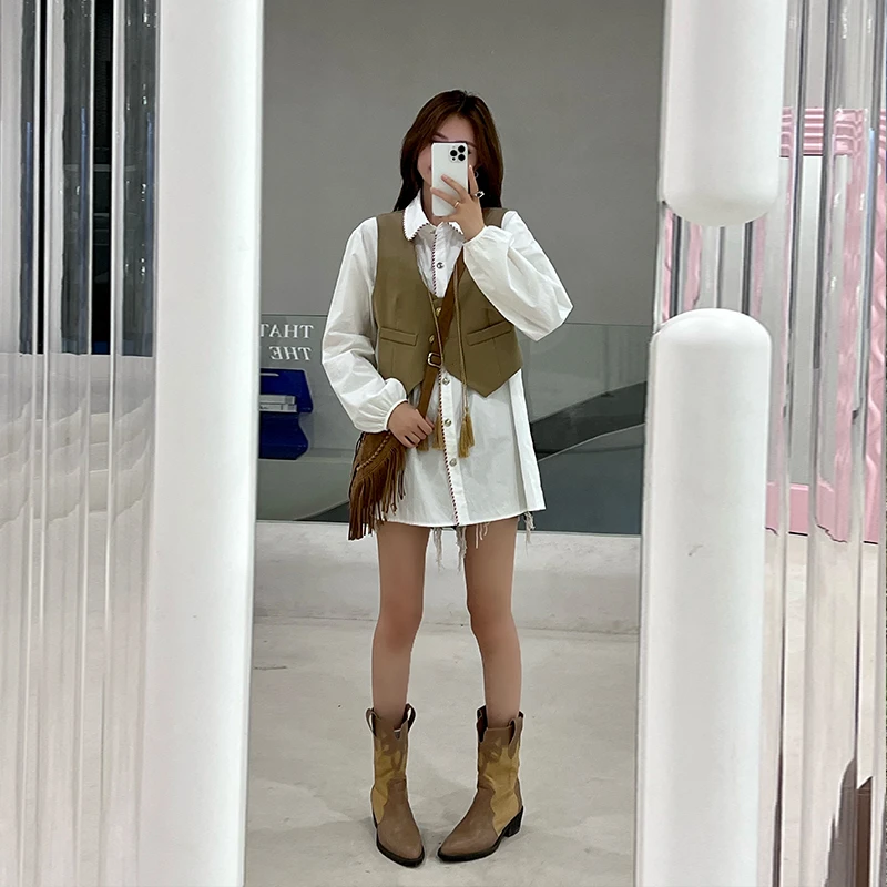 CHICHEN-《赛之约》 时尚气质衬衫马甲两件套