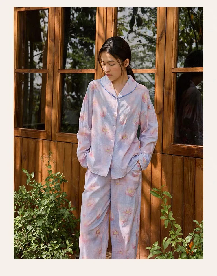 朵朵可可25秋冬新品居家服春秋休闲情侣粉色宽松加厚印花冬季睡衣