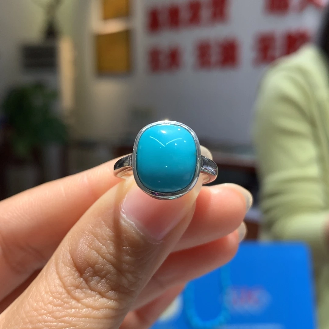 银S925镶嵌绿松石戒指