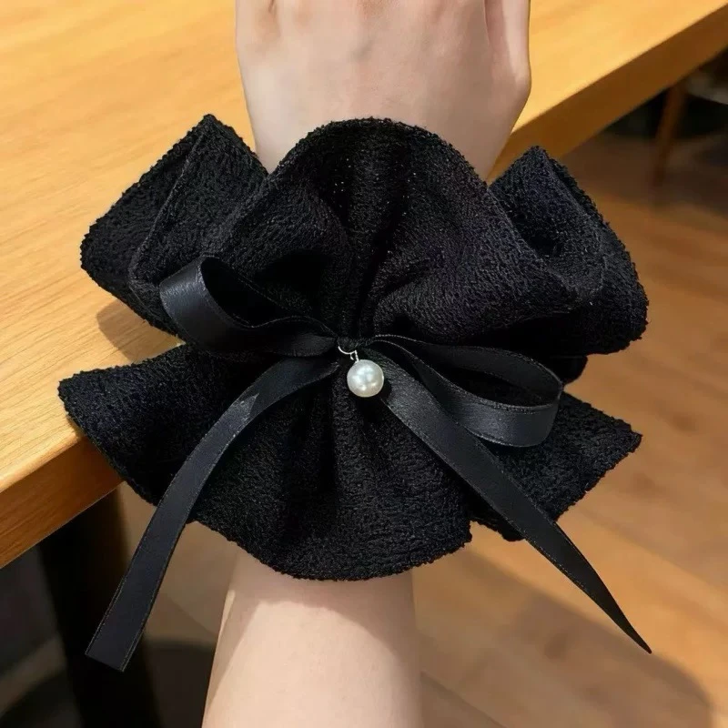 韩系针织大肠发圈女设计感蝴蝶结发饰高级感扎头发头绳4010