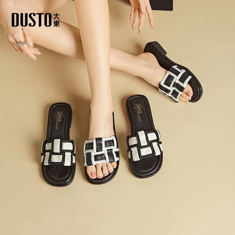 大东居家休闲凉拖夏季爆款低跟舒适鞋子女日常百搭外穿凉拖鞋0126