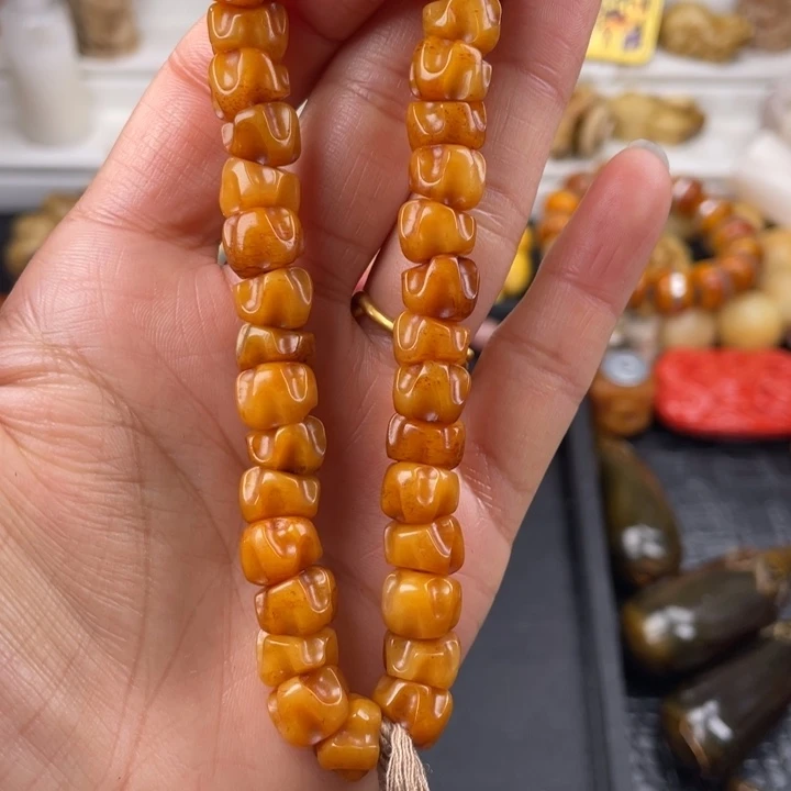 驼骨手串/手链骆驼骨雕刻百香籽10/108