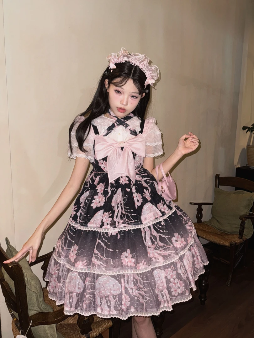 尾款二团快团梨夏kronuslolita洛丽塔连衣裙樱花水母jsklolita裙
